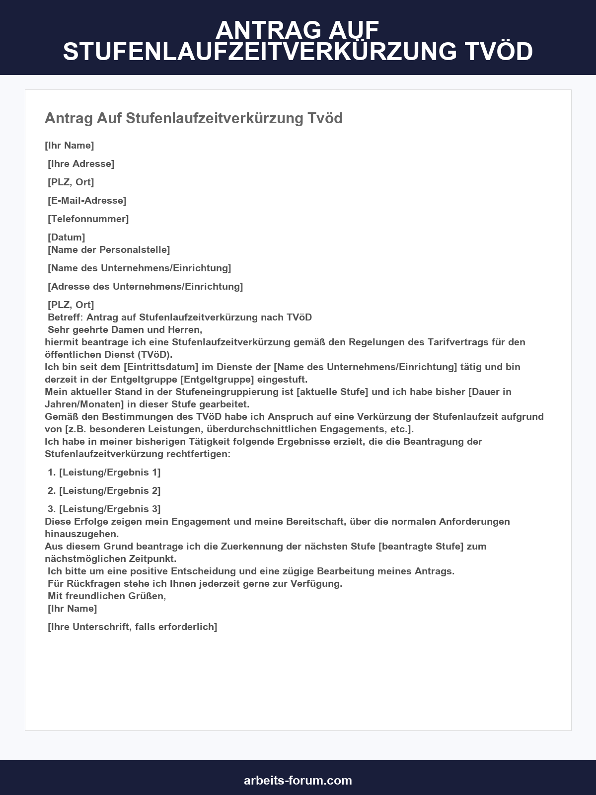 Antrag Auf Stufenlaufzeitverkürzung Tvöd